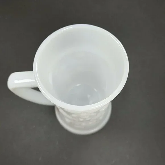 VTG Federal Milk Glass Tavern Scene Stein Drink Cup Tankard Beer Mug Working Man - Picture 7 of 10